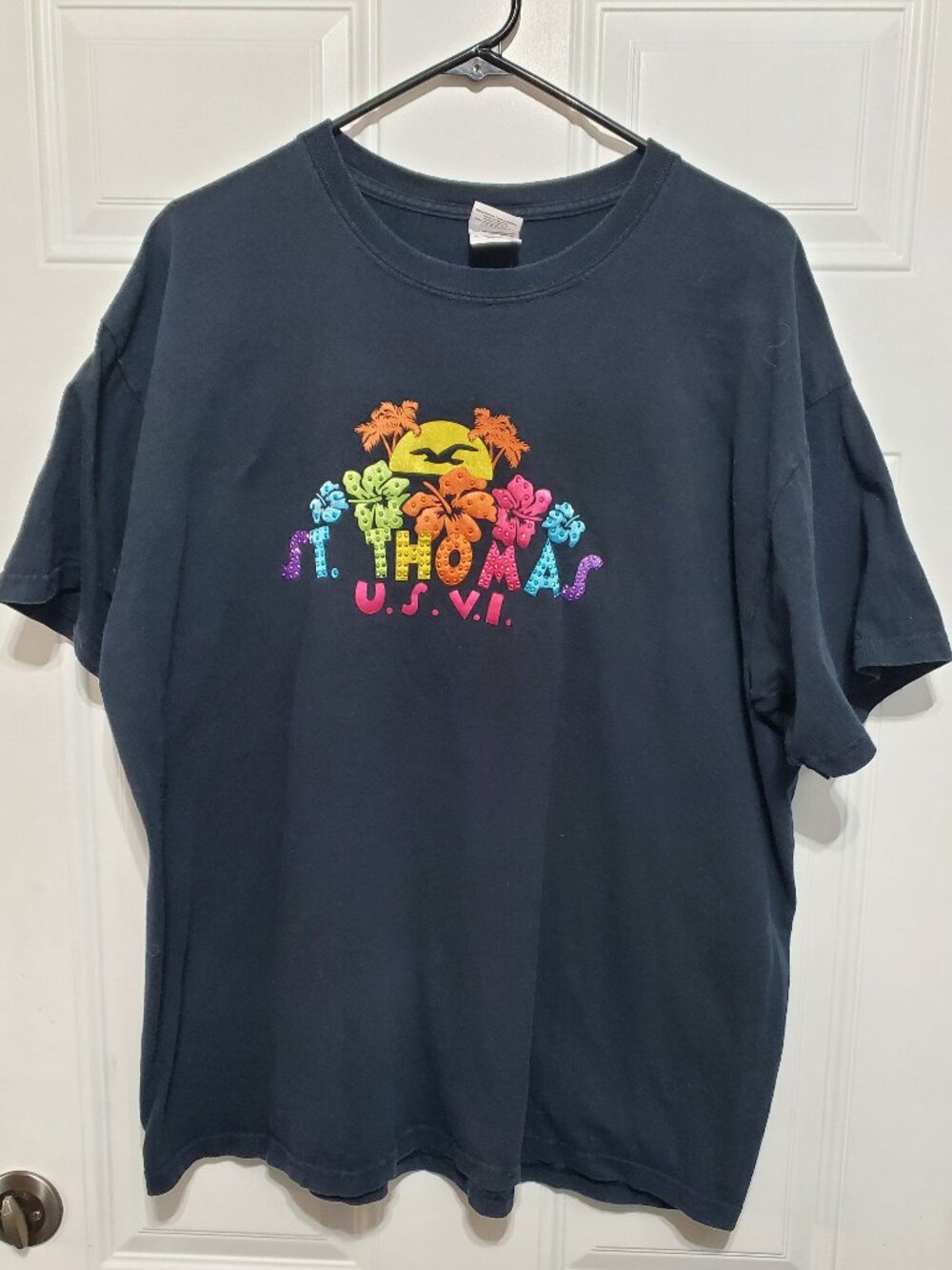 St. Thomas U.S. Virgin Islands Black T-Shirt size XL
